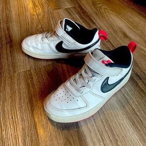 Nike Dunk Low. Red black and white. Made to wear for a boy or girl.